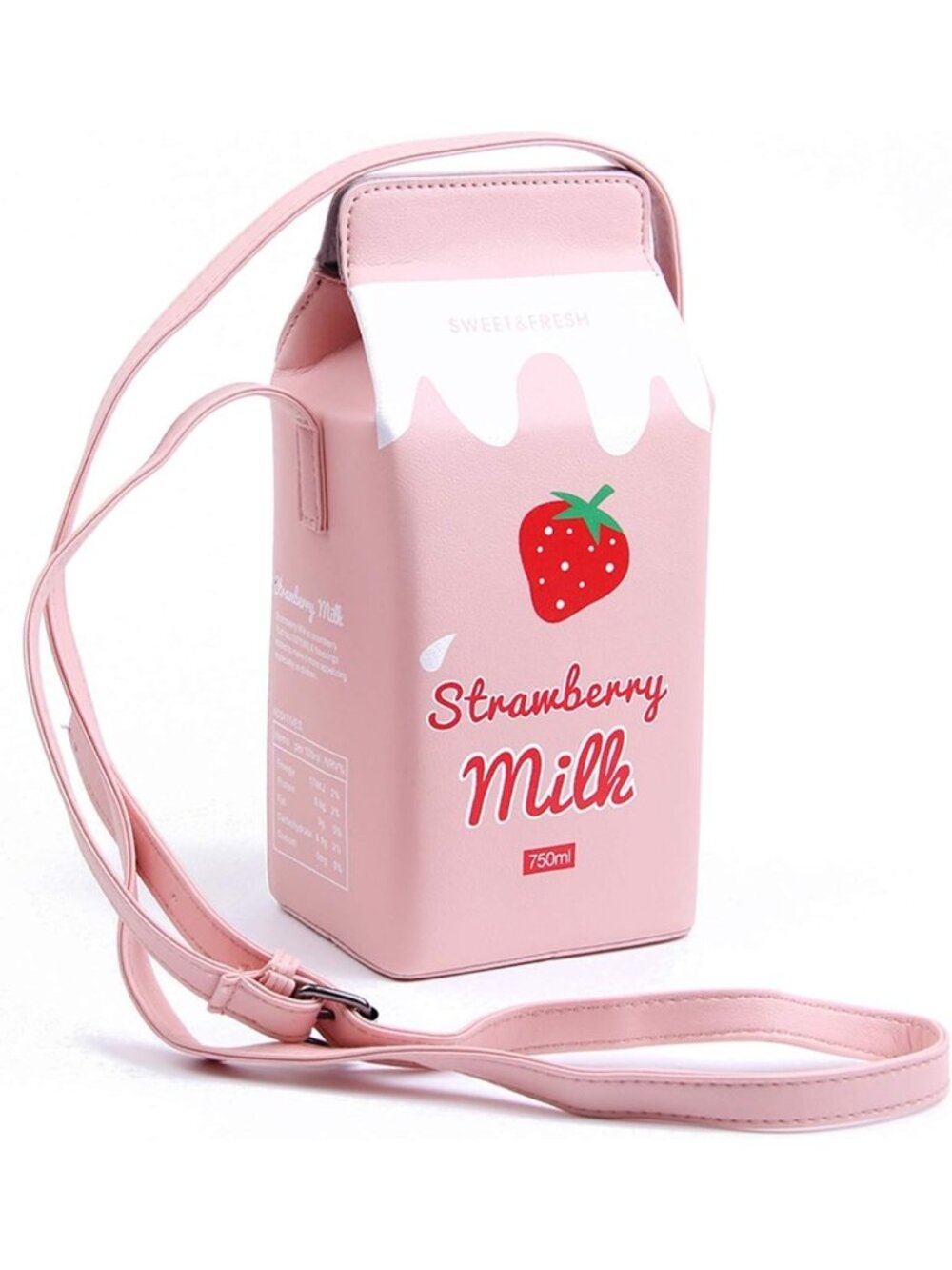 Colorful Fruit Print Crossbody Purse - Banana Strawberry Milk Bag for Women